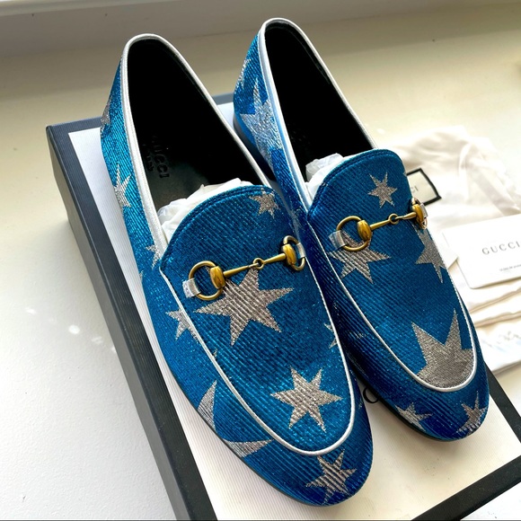 Stunning Gucci Starry Night Blue and Silver Loafer - Picture 2 of 10